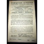 1949-50 TORQUAY UTD V ALDERSHOT