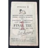 1924 FA CUP FINAL ORIGINAL TICKET - NEWCASTLE V ASTON VILLA