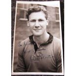 WOLVERHAMPTON WANDERERS ORIGINAL ALBERT WILKES POSTCARD - BILL SLATER ALSO AUTOGRAPHED