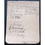 THAMES FC VINTAGE AUTOGRAPHED ALBUM PAGE FROM 1931-32