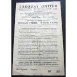 1949-50 TORQUAY UNITED V CRYSTAL PALACE