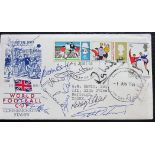 1966 WORLD CUP POSTAL COVER AUTOGRAPHED BY 10 OF THE ENGLAND TEAM