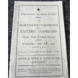 1946 NORTHERN COMMAND V EASTERN COMMAND PLAYED AT ELLAND ROAD LEEDS