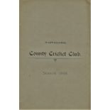 CRICKET - WARWICKSHIRE C.C.C. ANNUAL REPORT 1898