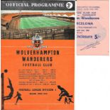 1959-60 WOLVES V BARCELONA EUROPEAN CUP PROGRAMME & TICKET