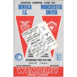 1968 EUROPEAN CUP FINAL BENFICA V MANCHESTER UNITED PROGRAMME & TICKET