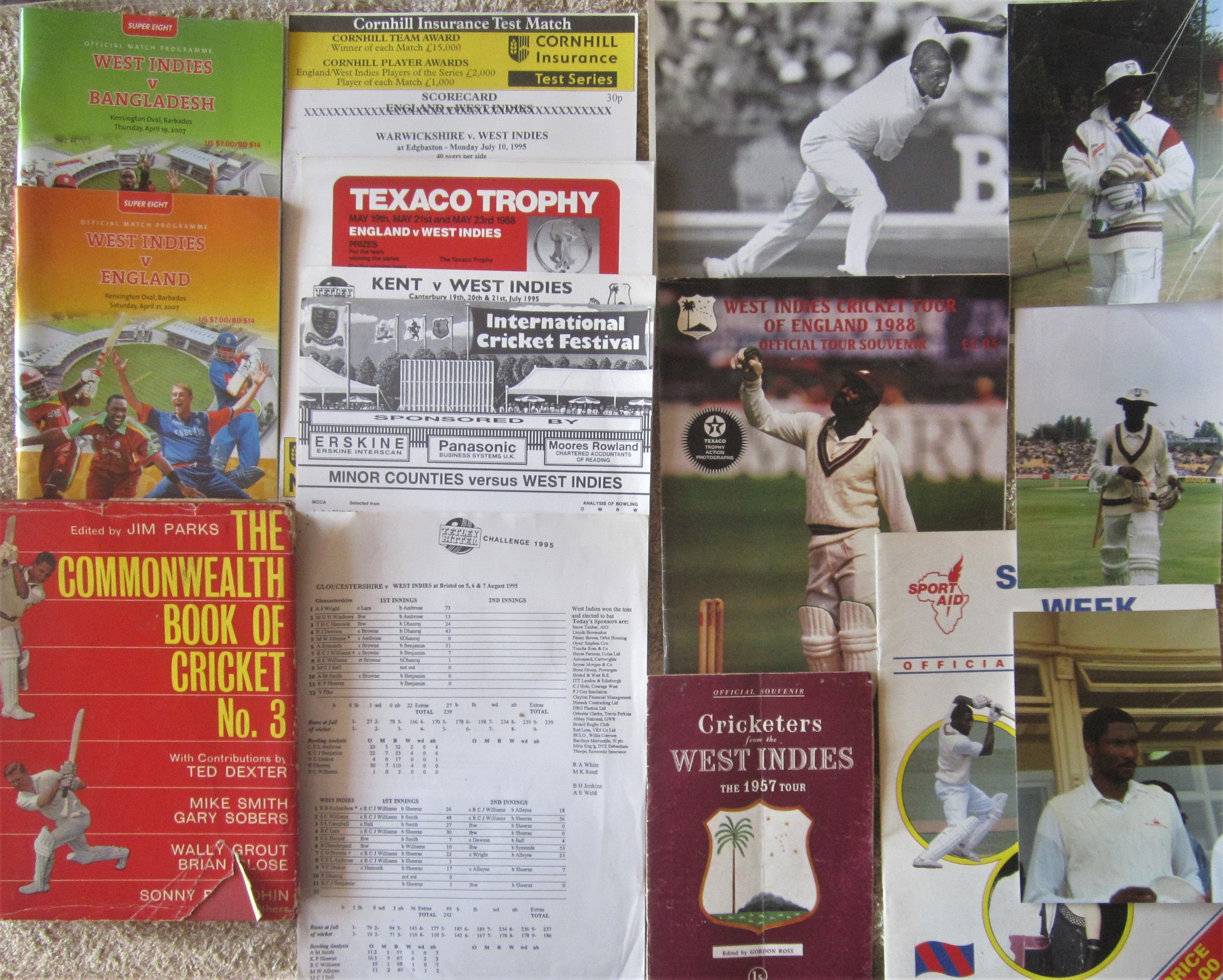 CRICKET - WEST INDIES PROGRAMMES, SCORECARDS & PHOTOGRAPHS