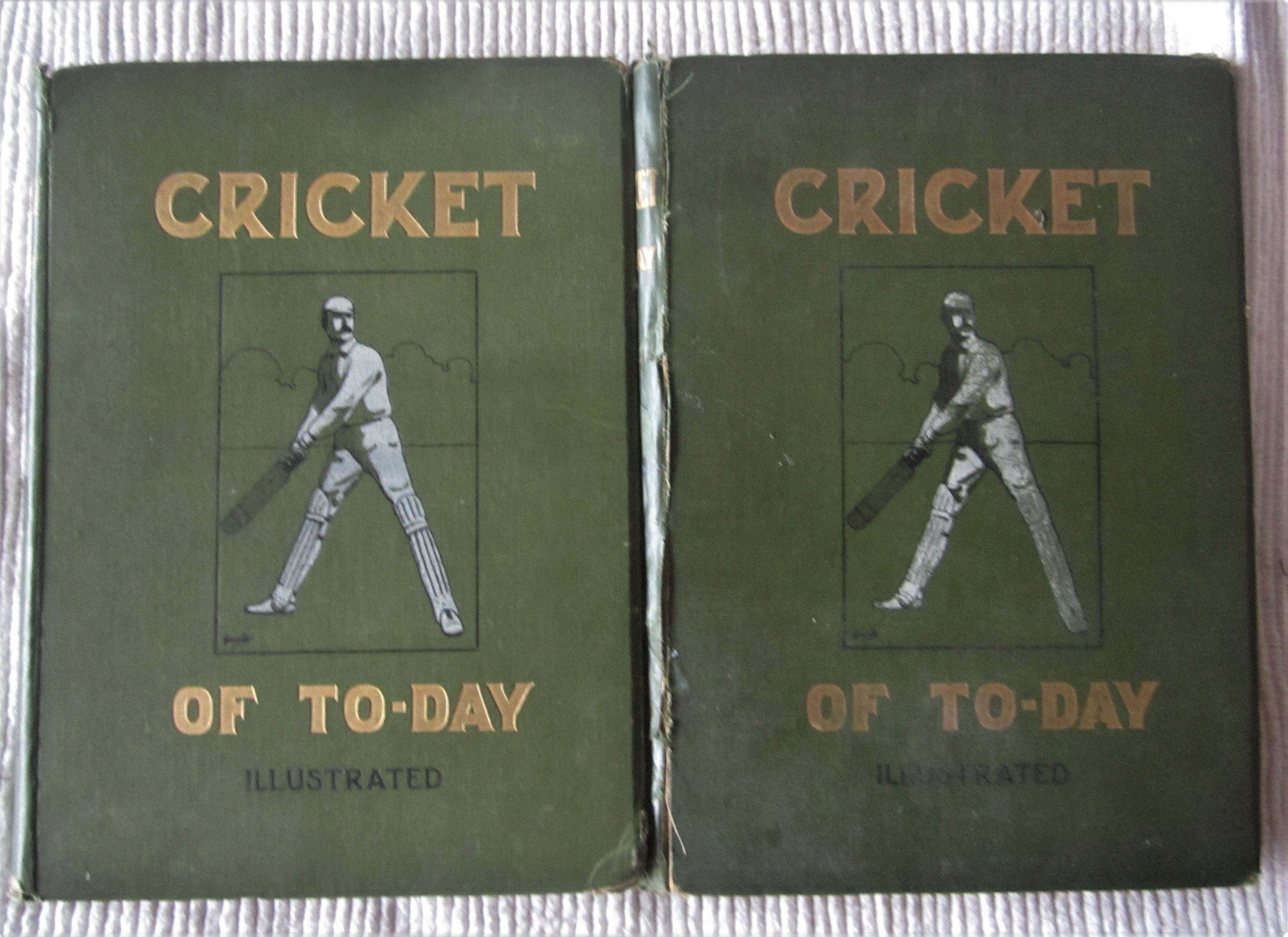 CRICKET OF TODAY AND YESTERDAY BY PERCY CROSS STANDING 2 VOLUMES