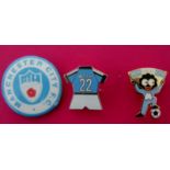 MANCHESTER CITY BADGES X 3