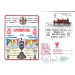 1977 EUROPEAN CUP LIMITED EDITION POSTAL COVER LIVERPOOL V CRUSADERS SIGNED BY PHIL NEAL