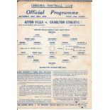 1943-44 ASTON VILLA V CHARLTON NORTH V SOUTH CUP WINNERS FRIENDLY AT CHELSEA