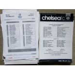 COLLECTION OF OFFICIAL TEAM SHEETS X 204