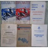 MOTORACING - 1959, 60, 63 & 65 BUGATTI AT PRESCOTT PROGRAMMES