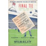 1951 FA CUP FINAL BLACKPOOL V NEWCASTLE PROGRAMME & TICKET