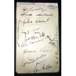 BIRMINGHAM CITY PAGE OF AUTOGRAPHS FROM THEIR 1947-48 2ND DIV CHAMPIONS SEASON