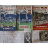 1951 ENGLAND V ARGENTINA & AUSTRIA. 1952 V BELGIUM + PRESS CUTTINGS
