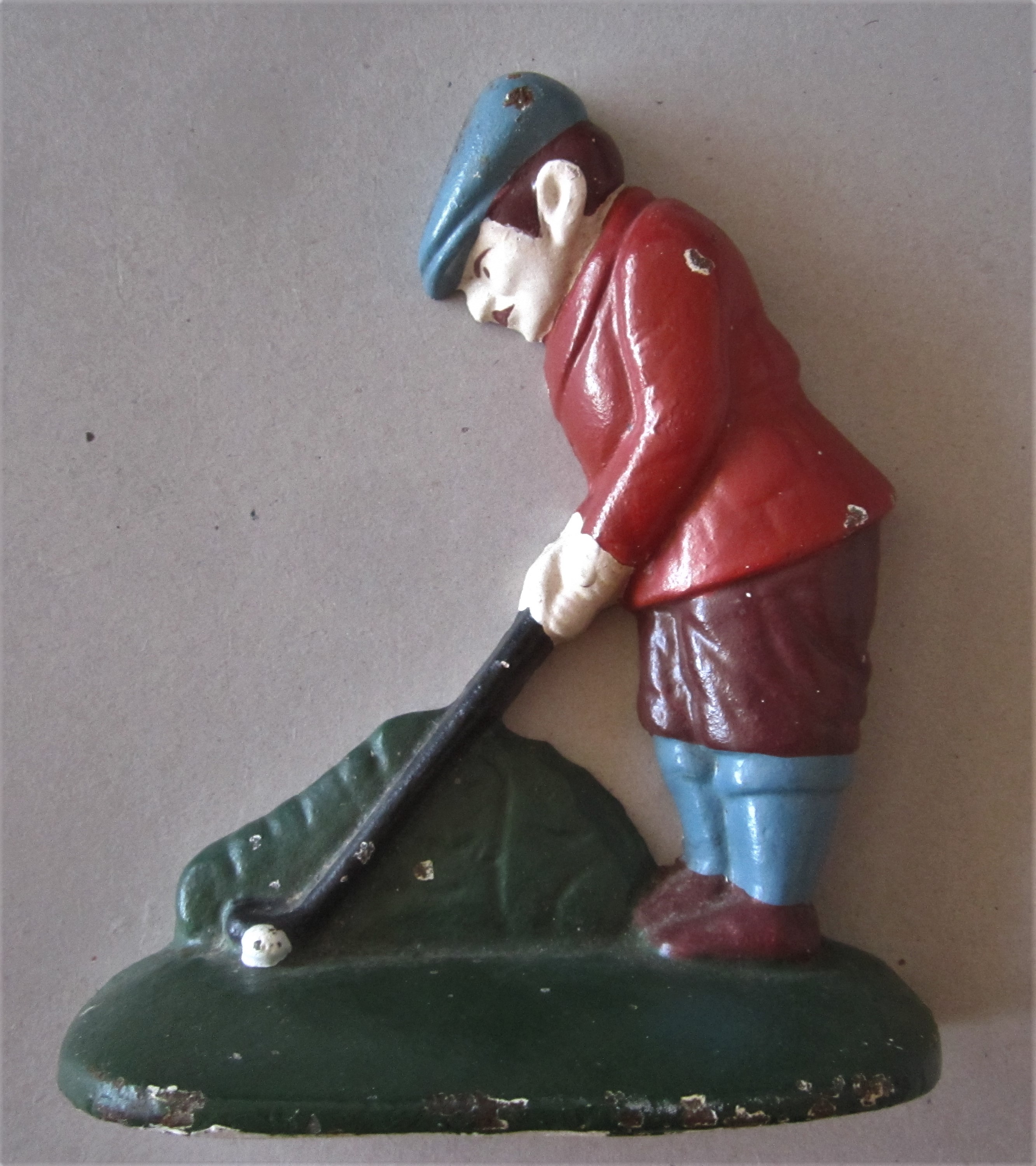 GOLF - VINTAGE CAST IRON DOOR-STOP