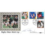 RUGBY UNION 1991 WORLD CUP POSTAL COVER AUTOGRAPHED BY SCOTLAND'S JOHN JEFFREY