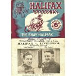 SPEEDWAY - 1949 HALIFAX (FIRST SEASON AT THE SHAY) V LIVERPOOL