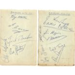 BIRMINGHAM CITY 1950'S AUTOGRAPHS. TRIGG, BERRY, BADHAM ETC.