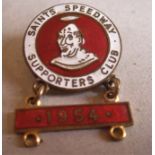 SPEEDWAY - SOUTHAMPTON VINTAGE BADGE WITH 1954 BAR