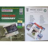 2000 ENGLAND V GERMANY LAST GAME AT OLD WEMBLEY - PROGRAMME, TICKET, TEAMSHEET, AFTER MATCH PASS
