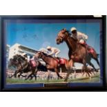 HORSE RACING - 2006 DERBY WINNER SIR PERCY LARGE PHOTO AUTOGRAPHED BY JOCKEY MARTIN DWYER