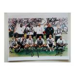 ENGLAND TEAM PHOTOGRAPH SIGNED BY ALL 11 PLAYERS