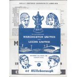 1964-65 FA CUP SEMI-FINAL MANCHESTER UNITED V LEEDS PROGRAMME AND SONGSHEET
