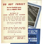 1958/59 BIRMINGHAM CITY ADVERT V IRVINE MEADOW GLASGOW SCOTLAND