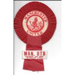 MANCHESTER UNITED - RARE 1968 EUROPEAN CUP ROSETTE