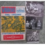 SPEEDWAY - 1966 WORLD FINAL @ ULLEVI + PRESS CUTTINGS