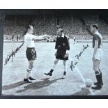 1958 FA CUP FINAL BOLTON V MANCHESTER UNITED - PHOTO AUTOGRAPHED BY LOFTHOUSE & FOULKES
