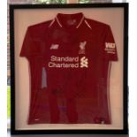 LIVERPOOL MULTI SIGNED & FRAMED SHIRT FROM 2018-19 SEASON