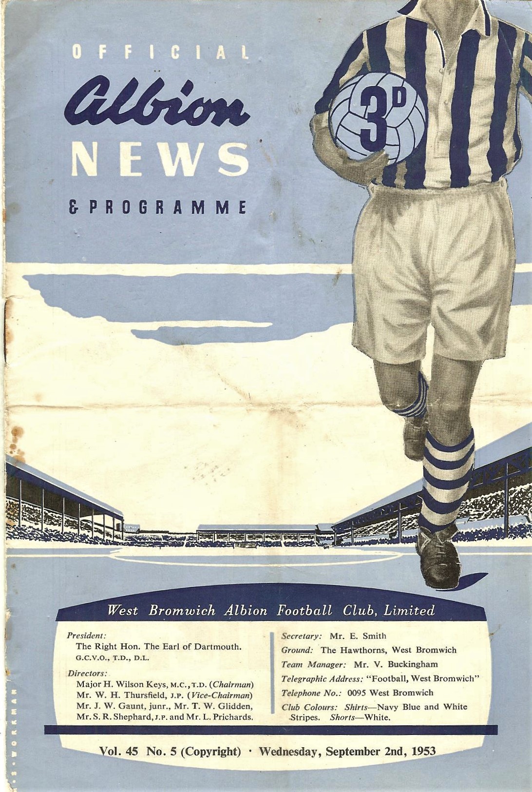1953/54 WEST BROMWICH ALBION V MANCHESTER UNITED