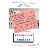 1964-65 FA CUP SEMI-FINAL LIVERPOOL V CHELSEA PROGRAMME & TICKET AT VILLA PARK