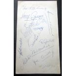 MANCHESTER UNITED - AUTOGRAPHED MENU INCLUDING GEORGE BEST