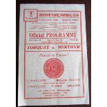 1950-51 MERTHYR TYDFIL V TORQUAY UNITED RESERVES - SOUTHERN LGE CUP SEMI-FINAL