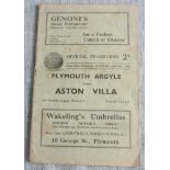 1936-37 PLYMOUTH ARGYLE V ASTON VILLA