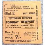 1958-59 TOTTENHAM V NEWPORT COUNTY FA CUP TICKET