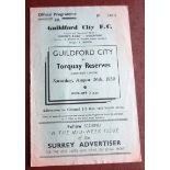 1950-51 GUILDFORD CITY V TORQUAY UNITED RESERVES