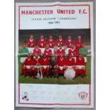 MANCHESTER UNITED LARGE 1966-67 LEAGUE CHAMPIONS POSTER