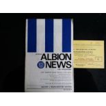 WEST BROMWICH ALBION V MANCHESTER UNITED 1968/9 PROGRAMME & TICKET