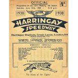 SPEEDWAY - 1938 HARRINGAY V NEW CROSS ACU TROPHY