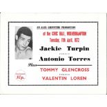 BOXING - 1972 JACKIE TURPIN V ANTONIO TORRES PROGRAMME