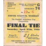 1935 FA CUP FINAL SHEFFIELD WEDNESDAY V WEST BROMWICH ALBION TICKET