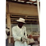 CRICKET - CARL HOOPER AT EDGBASTON HAND SIGNED PHOTOGRAPH