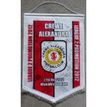 CREWE ALEXANDRA 2012 WEMBLEY PENNANT WITH 20+ AUTOGRAPHS