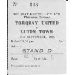 1965-66 TORQUAY UTD V LUTON TOWN TICKET