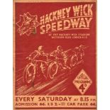 SPEEDWAY - 1938 OCTOBER 8TH HACKNEY WICK V SHEFFIELD